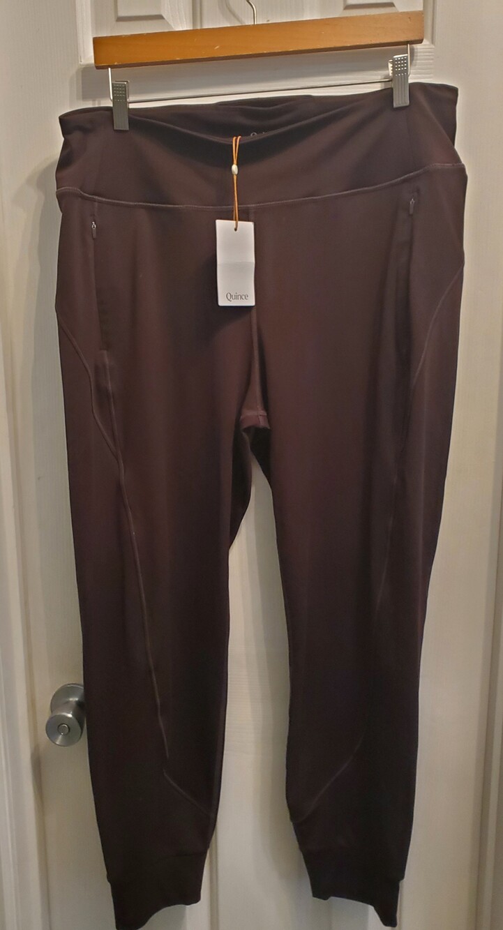 Quince NWT Espresso Brown Whistler Mid-Rise Thermal Joggers Size Large